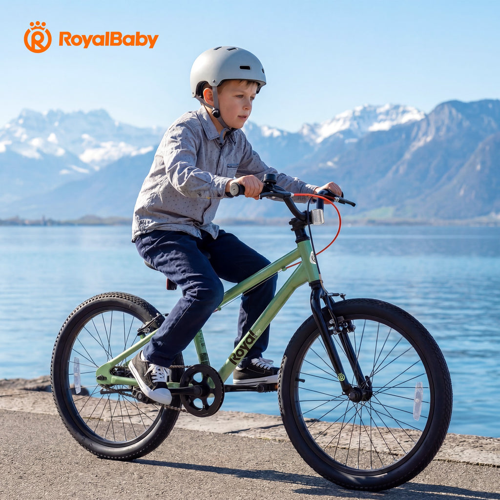 RoyalBaby+ Vélo pour enfants+ Aluminium Freestyle PRO+ 18 pouces Vert, Poids net 6,9 kg