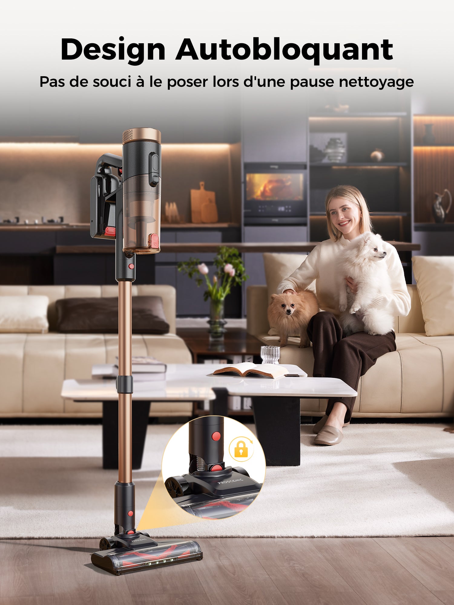 PII Ultra aspirateur sans fil, 550 W/55 kPa 50 min aspirateur puissant sans fil autoportant, aspirateur balai avec support mural, anti-emmêlement, manche télescopique réglable