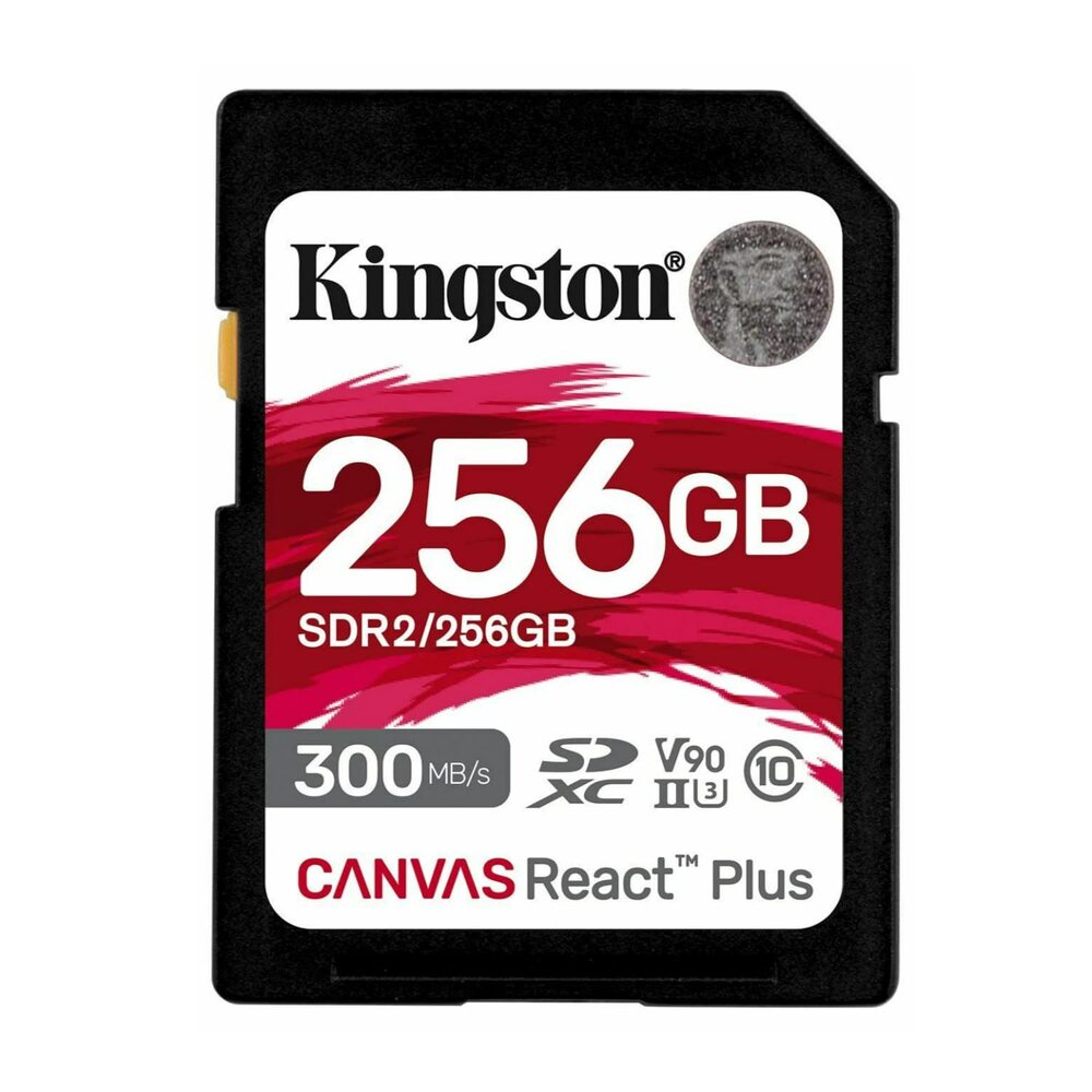 Kingston Technology 256 Go Canvas React Plus SDHC UHS-II 300R/260W U3 V90 pour Full HD/4K/8K