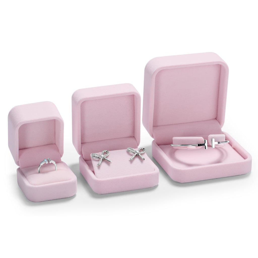 Oirlv Boîte à bague en velours, boîte de rangement pour boucle d'oreille, collier et bracelet, boîte d'organisation de bijoux, boîte cadeau pour demande en mariage, fiançailles et mariage