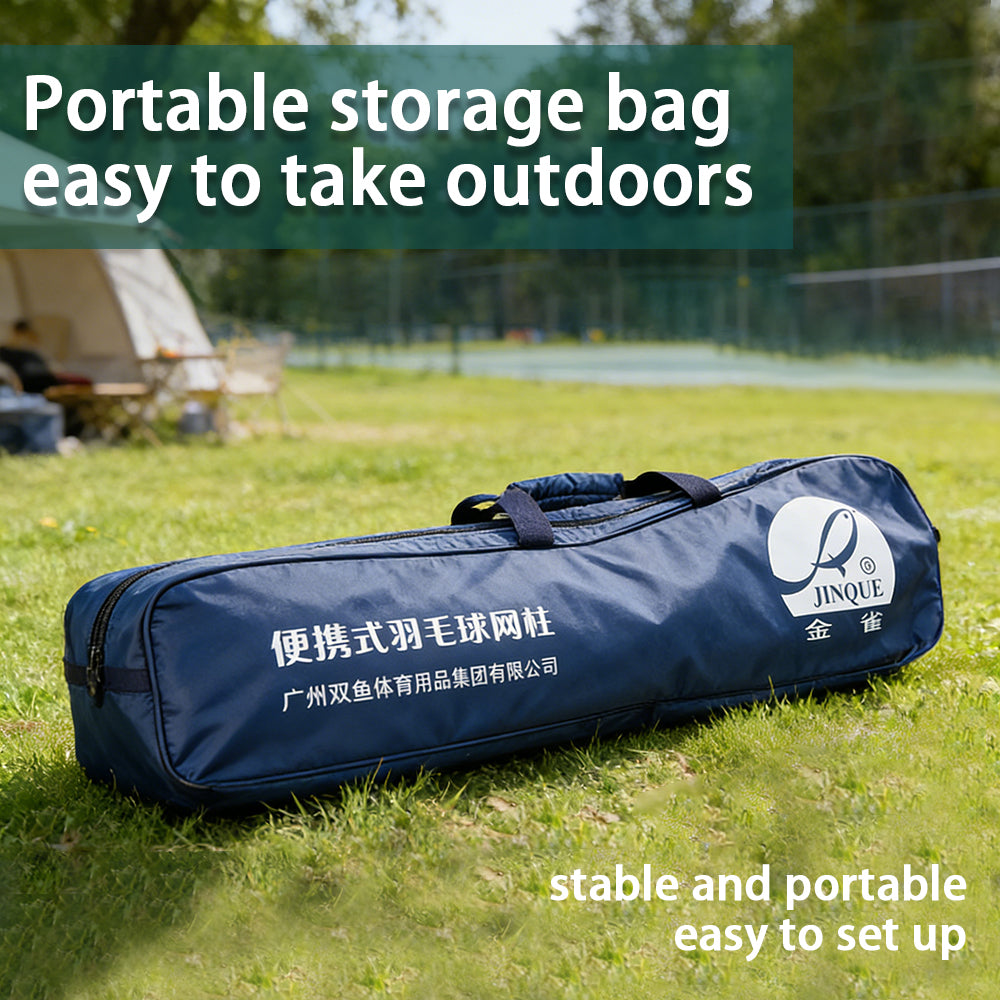 Double Fish Set de filet de badminton portable avec étui pour raquettes - BX