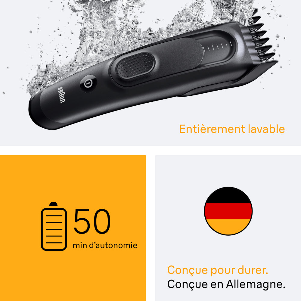 Braun HC Styler HC5530 Tondeuse à cheveux - 1 unité - Tondeuse de précision - 30 réglages de longueur - Lavable