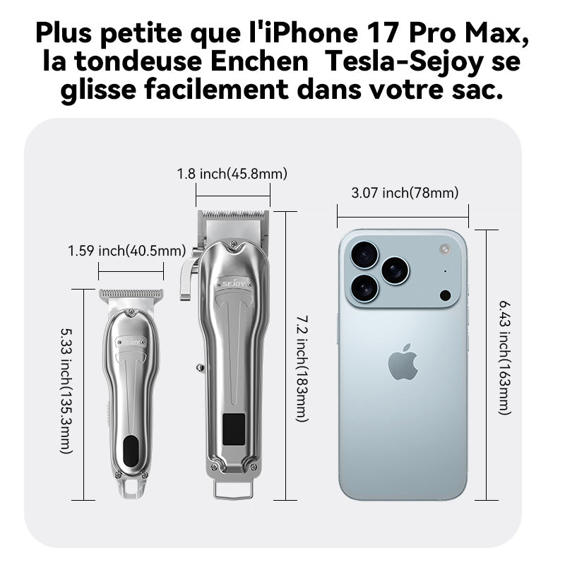 Kit tondeuse et rasoir professionnels ENCHEN x SEJOY, modèle Tesla, 1 pièce.