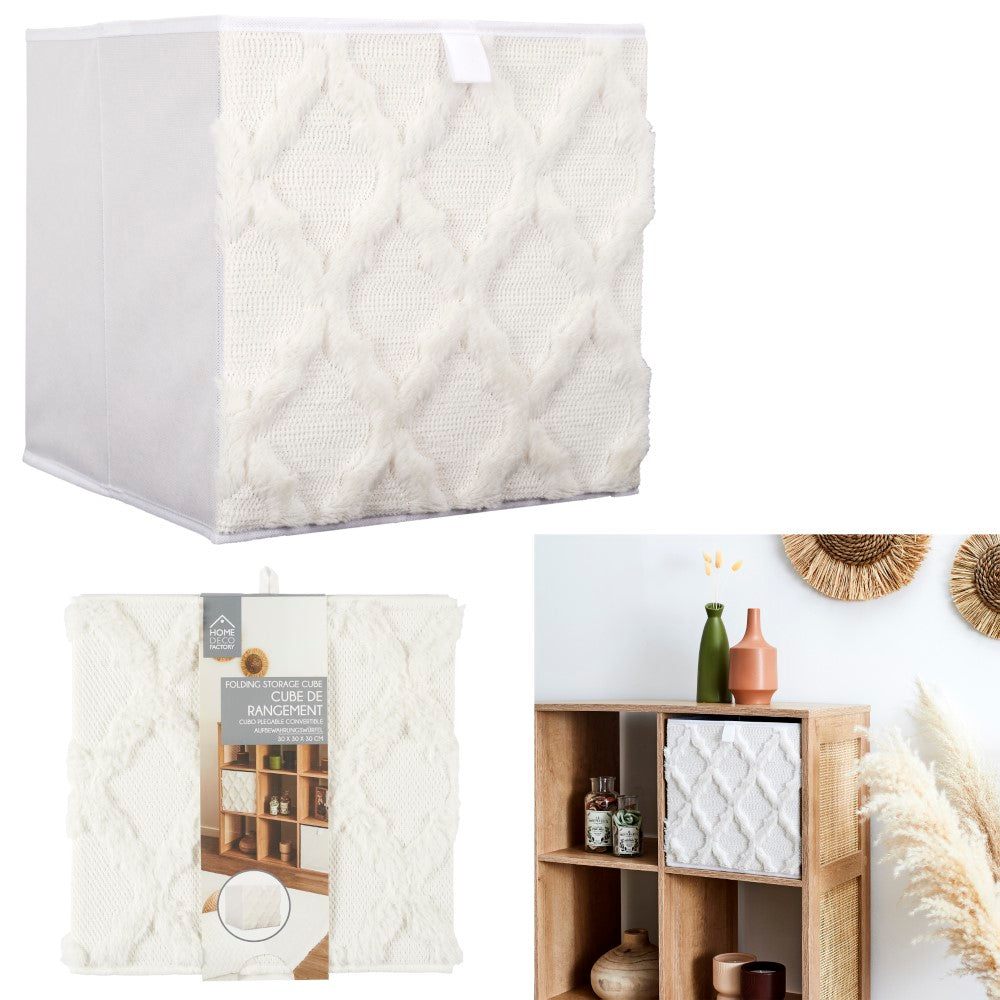 HOME DECO FACTORY Cube de rangement pliable 30 x 30 cm Tufte