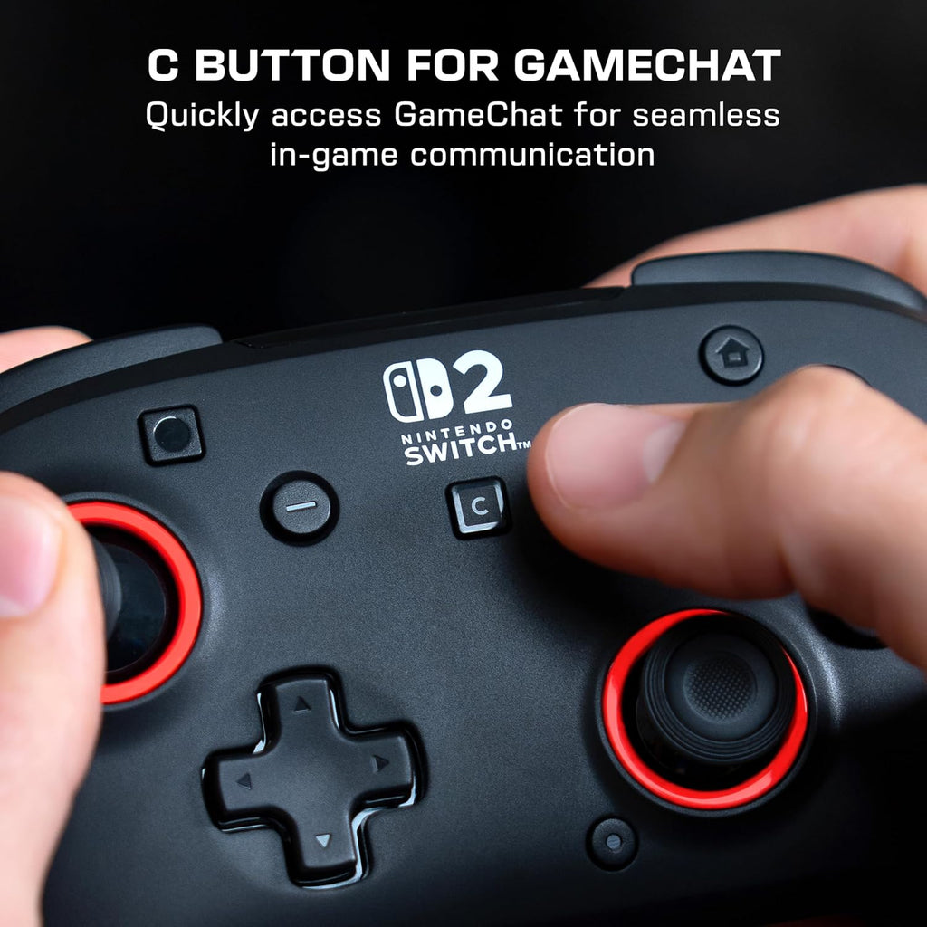 Turtle Beach Rematch Manette Sans Fil (Bluetooth) - Joysticks TMR, Batterie 40h, Bouton C pour GameChat, 2 Boutons Programmables - Nintendo Switch 2, Switch, Switch Lite & Switch OLED - Noir