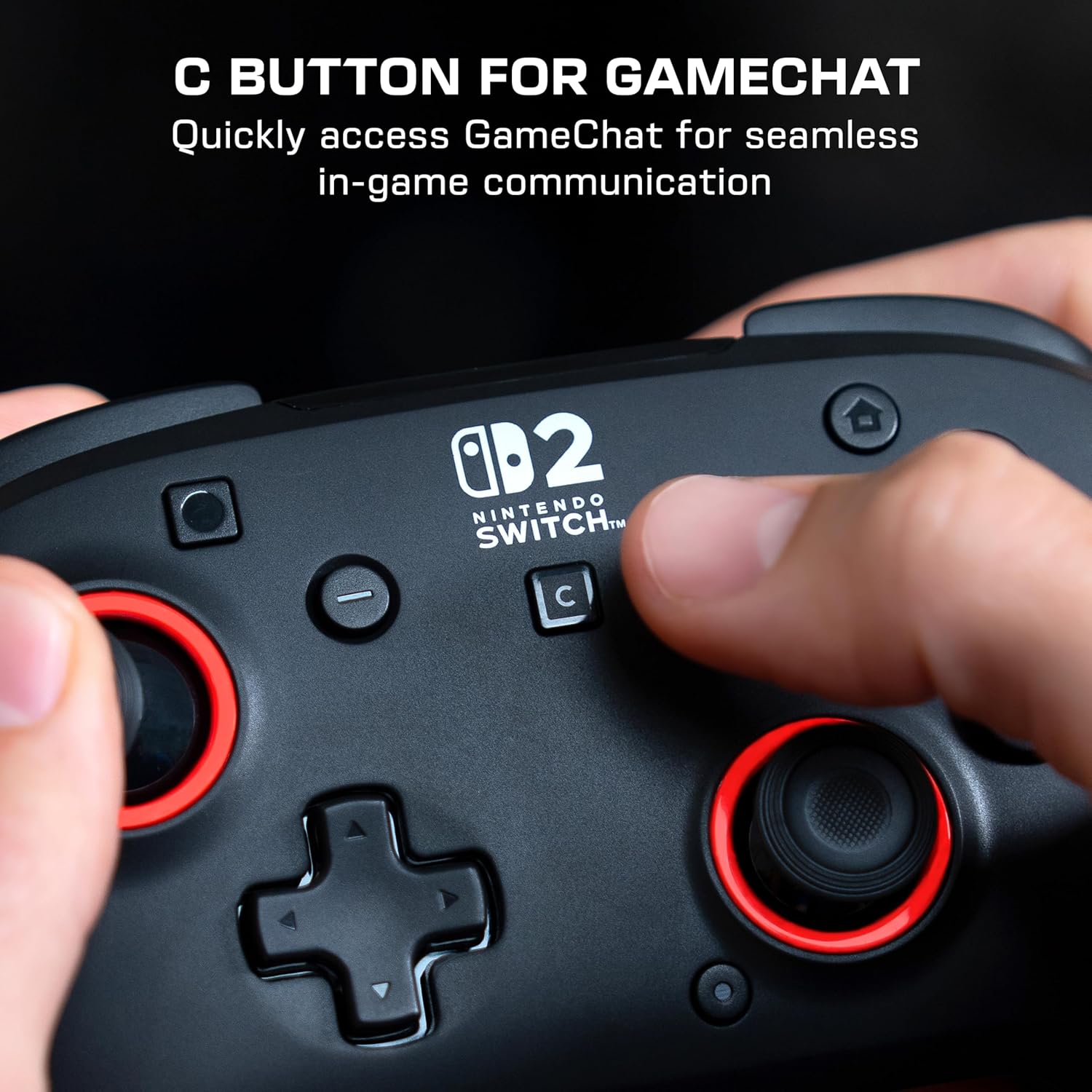 Turtle Beach Rematch Manette Sans Fil (Bluetooth) - Joysticks TMR, Batterie 40h, Bouton C pour GameChat, 2 Boutons Programmables - Nintendo Switch 2, Switch, Switch Lite & Switch OLED - Noir