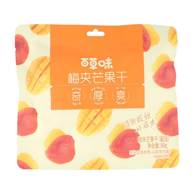 Be&Cheery Mangue Séchée à la Prune 80 g (Contient 12 Petits Sachets)