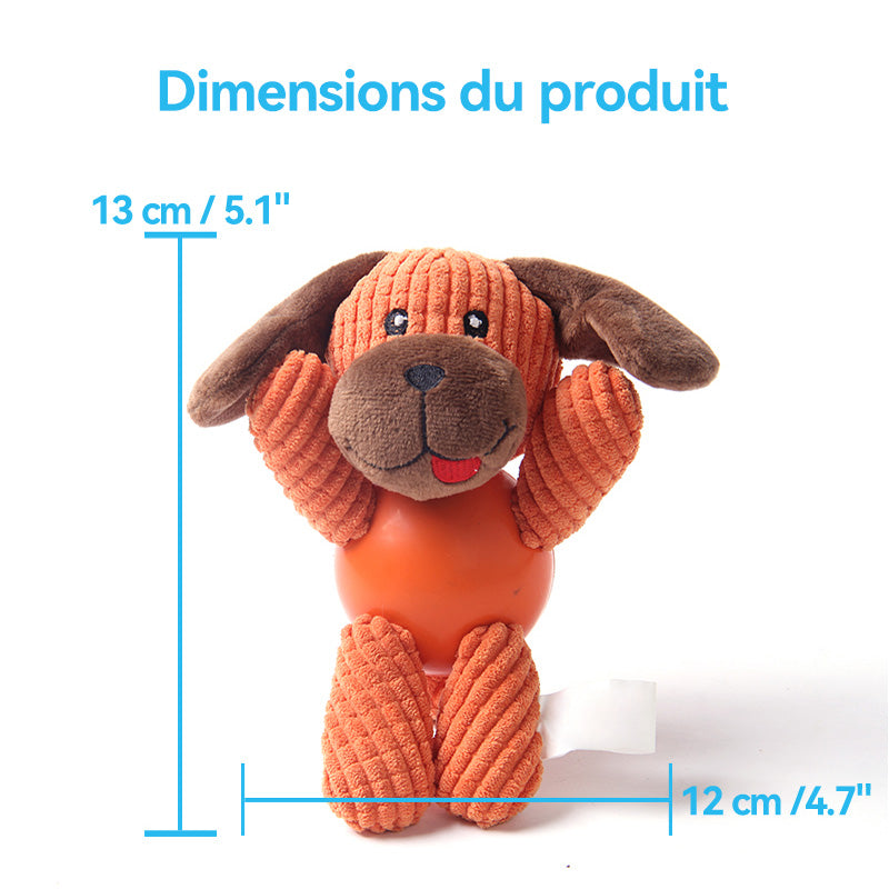 Blinkit Jouets en peluche pour chiens avec couineur, Velours côtelé épais et caoutchouc naturel, Jouet à mâcher nettoyant les dents, Jouets en peluche rembourrés doux pour toutes races de chiens