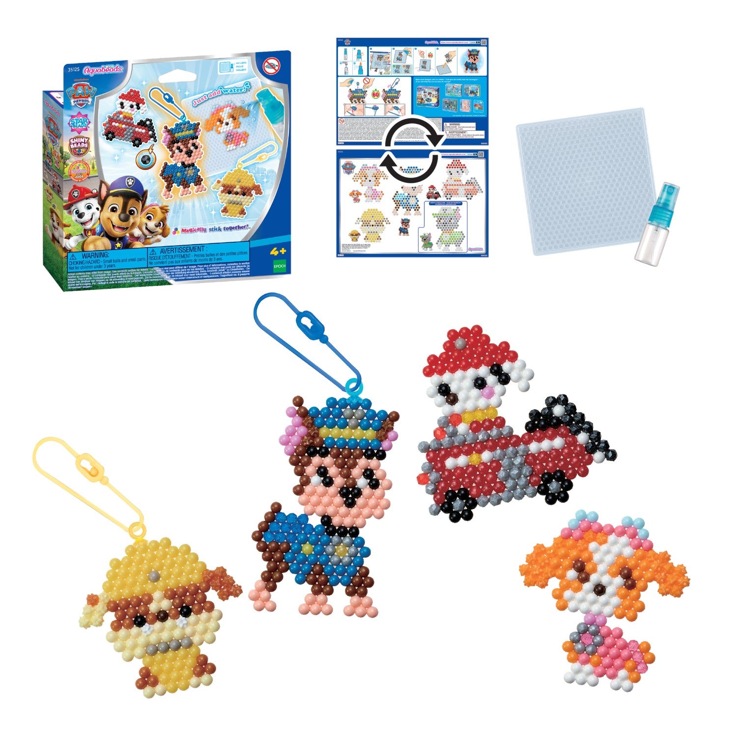 Aquabeads Set de Loisirs Créatifs Porte-clés PAW Patrol 35125 (Plus de 600 perles à l'eau)