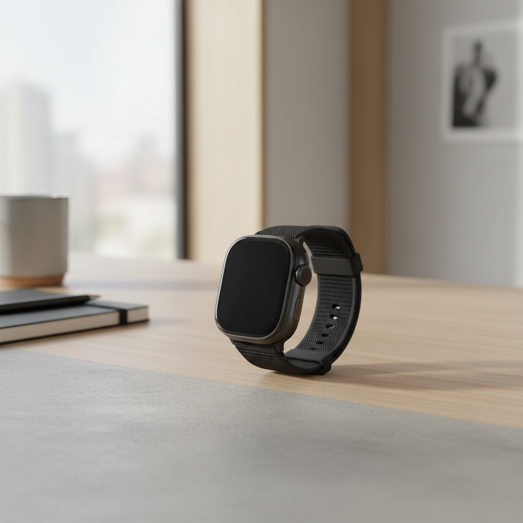 Apple Watch Ultra 2 Montre connectée avec boitier titane noir et bracelet trail noir - Taille M/L