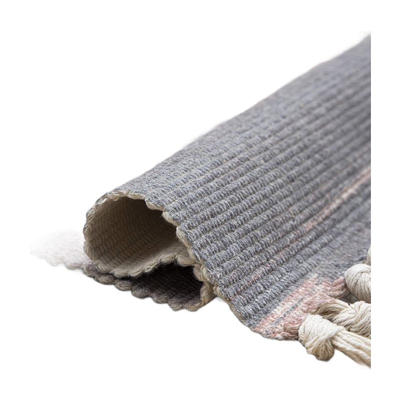 Ashler Tapis en coton, Tapis tissé shaggy à franges et à poils rasés bohème, Tapis de sol de style maison de campagne lavable en machine pour salon, chambre, cuisine