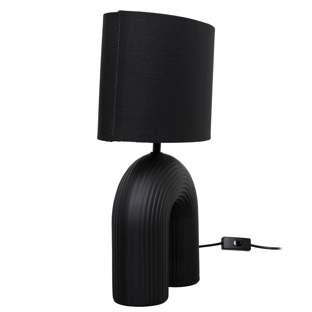 HOME DECO FACTORY Lampe archi en céramique noire