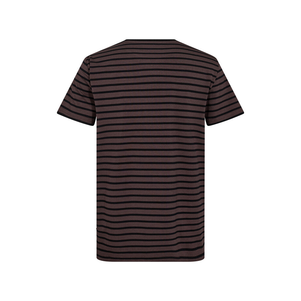 Resteröds T-shirt en bambou à rayures marron et noires, taille L