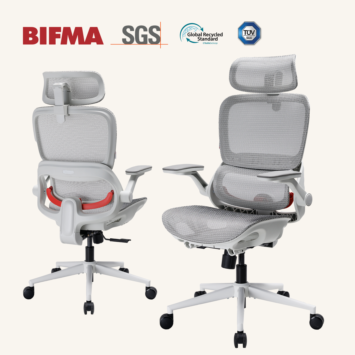 SIHOO B100 Ultra Chaise de Bureau Ergonomique, Chaise de Bureau en Maille avec Soutien Lombaire Adaptatif, Chaise d’Ordinateur avec Large Appui-Tête