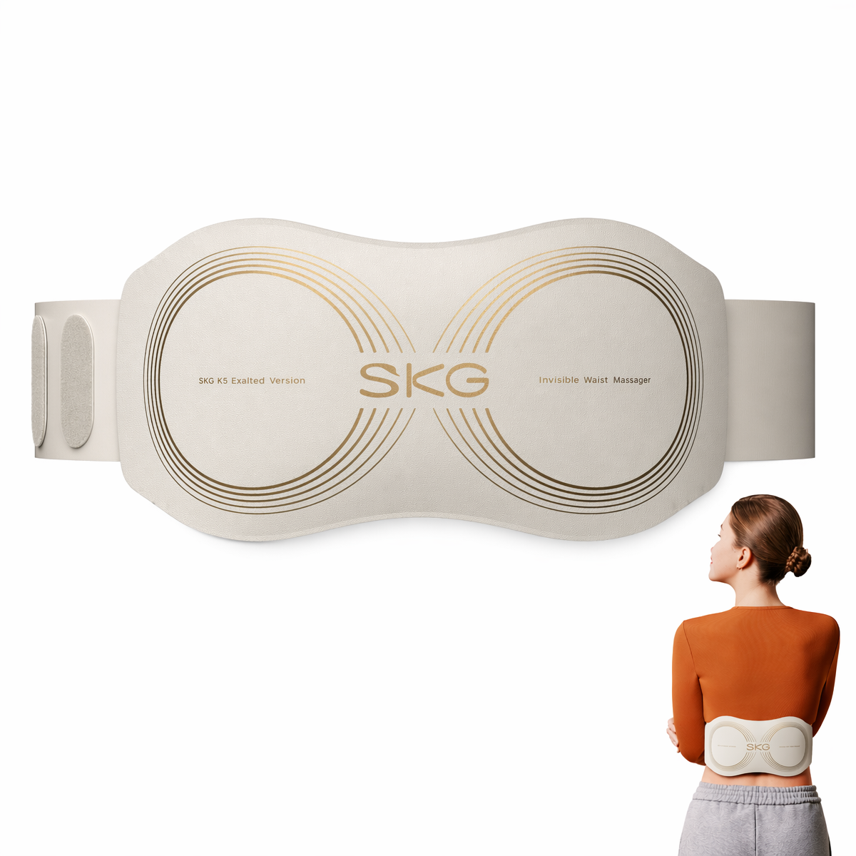 <notre partenaire Exclusive>SKG Appareil de massage pour le bas du dos Soulagement des douleurs lombaires W7 Pro 11 modes 2 têtes de massage 3 niveaux de compresse chaude Cadeau pour l'être aimé
