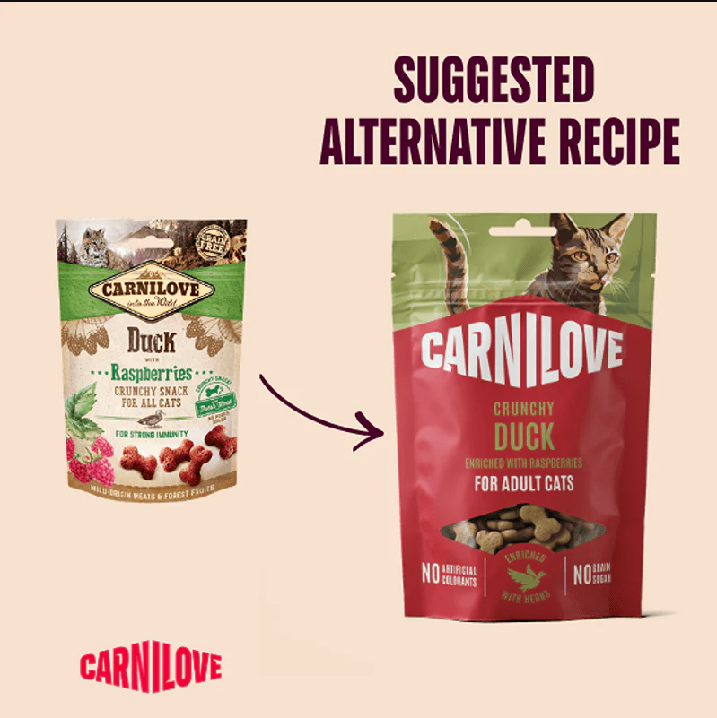 Carnilove Canard aux framboises - Croquette pour chat adulte - 50 g