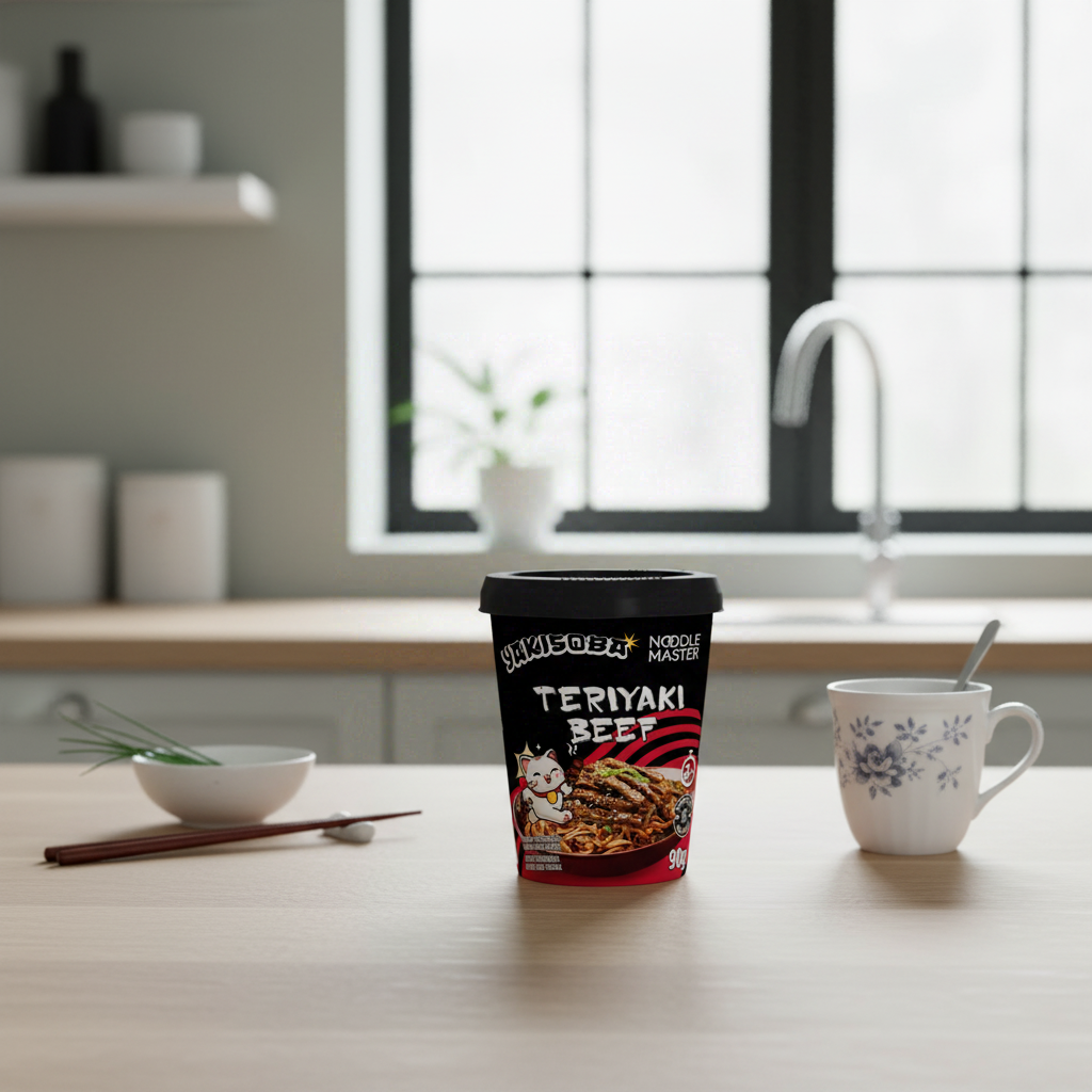 NOODLE MASTER Yakisoba saveur bœuf teriyaki en cup - 90 g