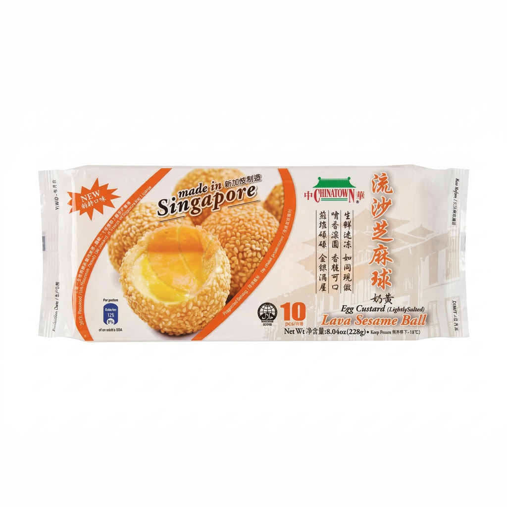 CHINATOWN Boules au sésame fourrées à la crème pâtissière 228 g