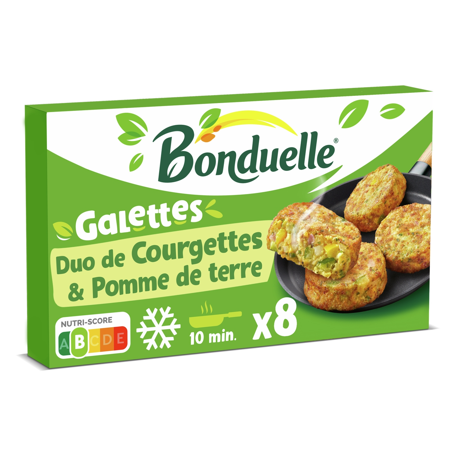 Bonduelle Galettes Duo Courgettes et Pomme de Terre à Poêler - 8 pièces