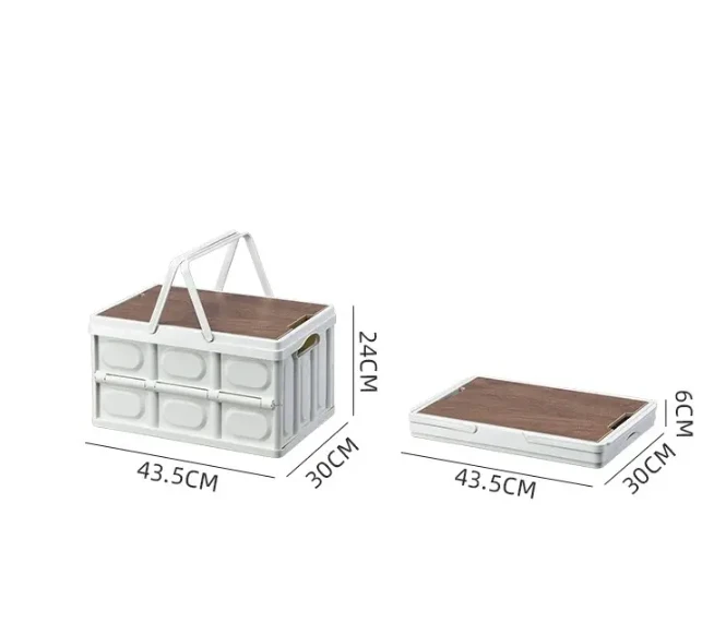 Panier pliable avec clavettes en bois et poignées - Petite taille