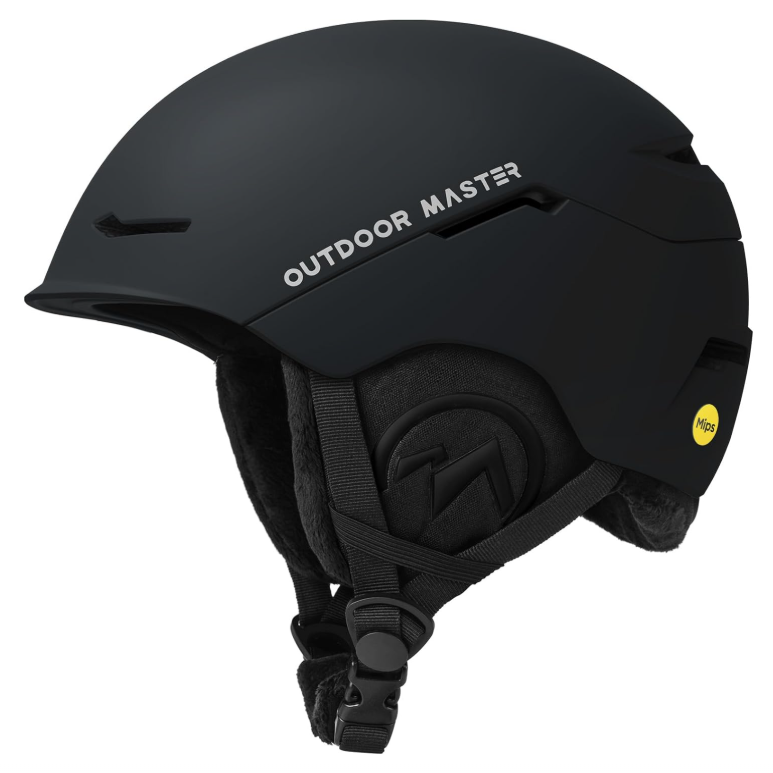 OutdoorMaster Casque de ski ELK MIPS, Casque de sports de neige, Noir M
