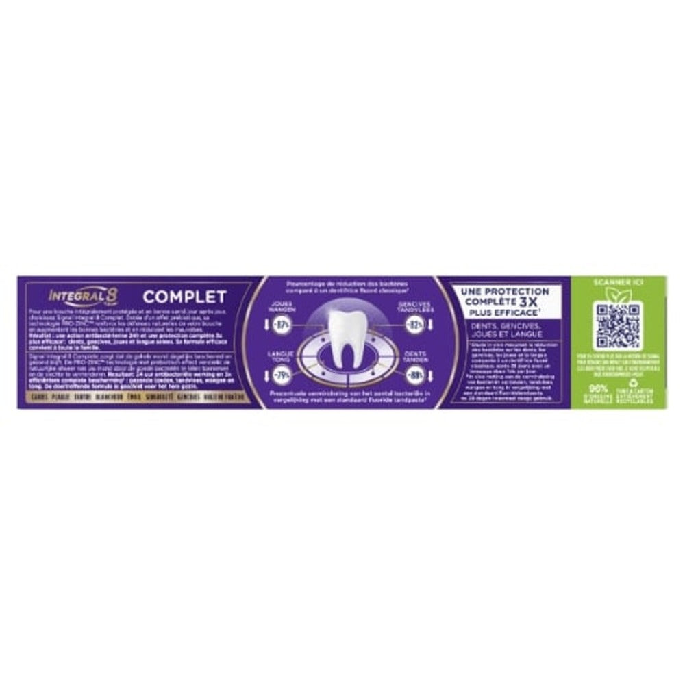Signal Toothpaste 75ML Integral 8 Complete - Pack of 2 (2 x 75ml = 2 tubes)