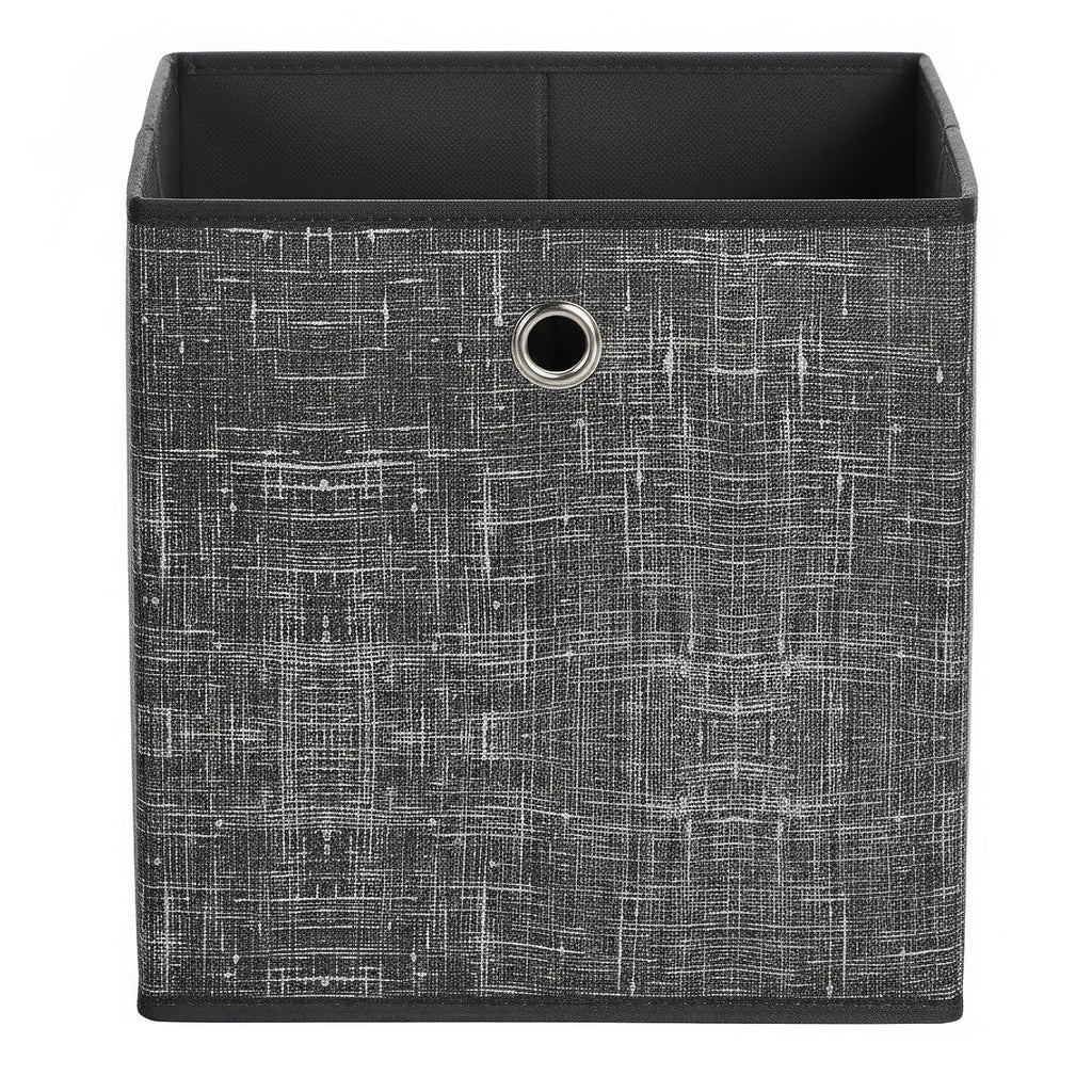 JOYFURNOS Lot de 6 Boîtes de Rangement Pliables avec Poignées, Organiseurs pour Vêtements, pour Étagères, Tissu Non-Tissé, Noir