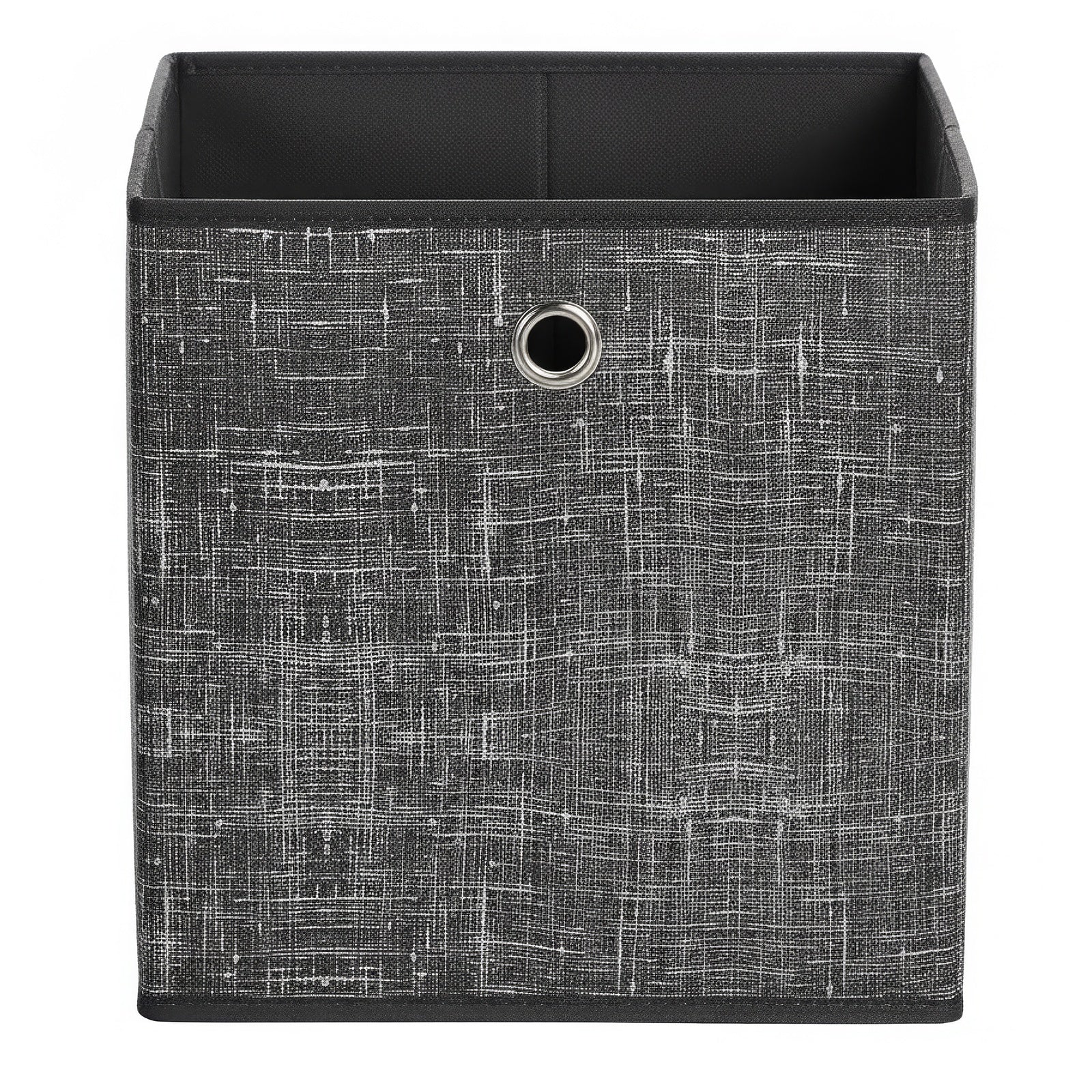 JOYFURNOS Lot de 6 Boîtes de Rangement Pliables avec Poignées, Organiseurs pour Vêtements, pour Étagères, Tissu Non-Tissé, Noir