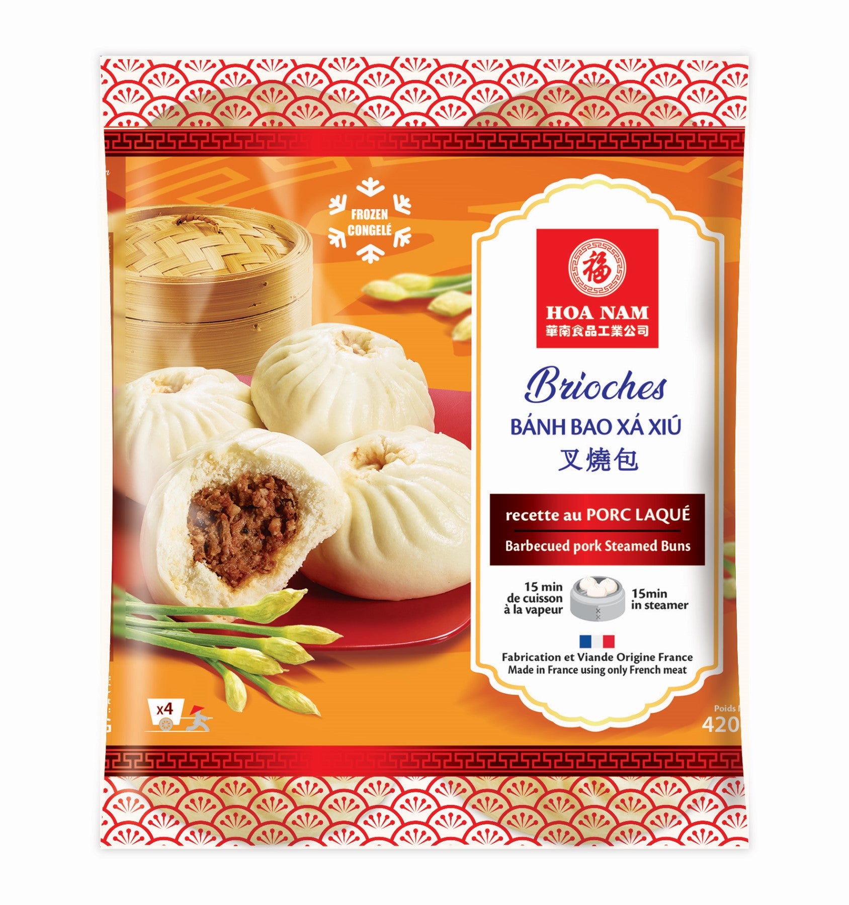 Hoa Nam Brioches au porc laqué - 4 pièces/420 g