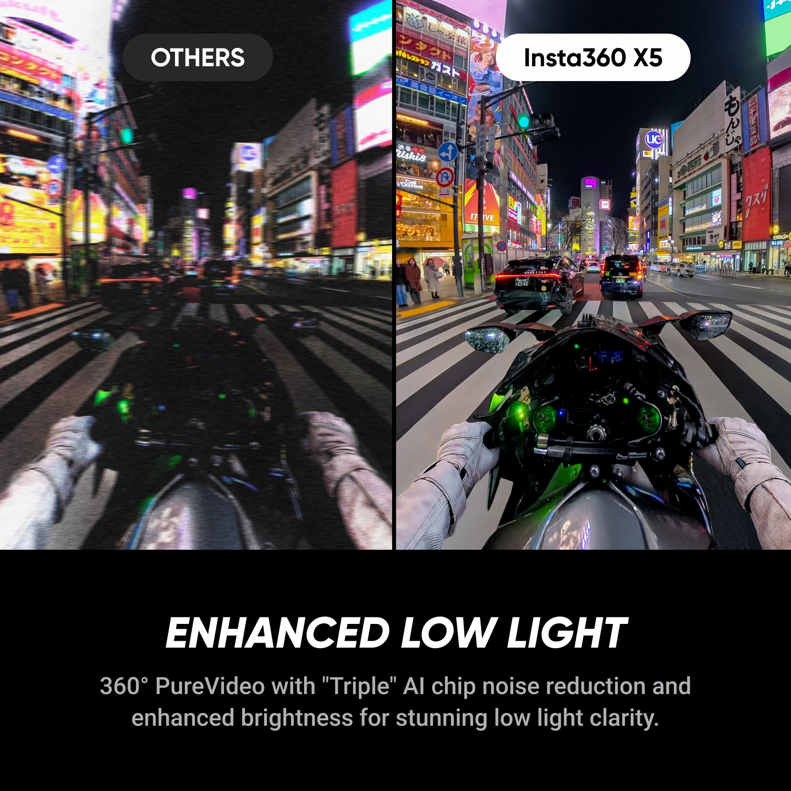 Insta360 X5 - Caméra d'action 360° 8K étanche, excellente performance en basse lumière, effet perche à selfie invisible, objectif remplaçable robuste, autonomie de 3 heures