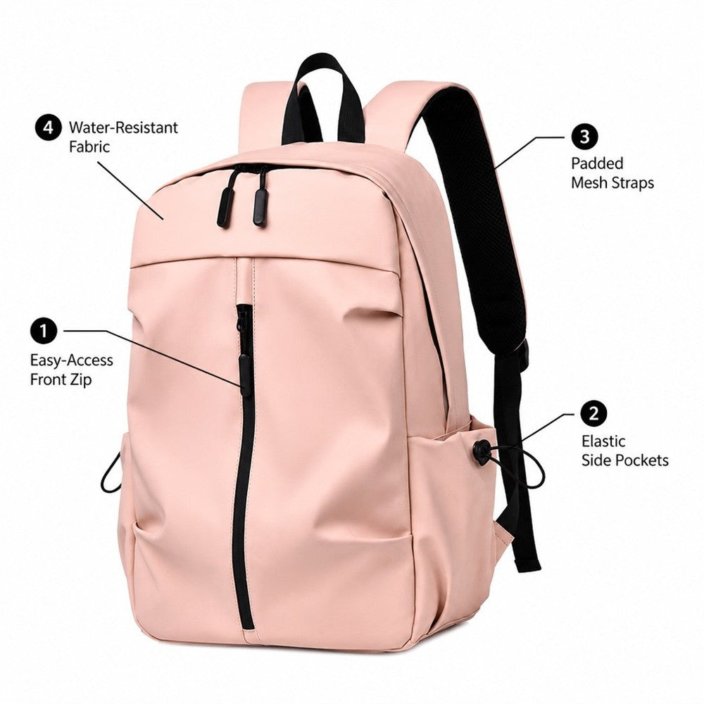 Sac à dos ordinateur portable 15,6 pouces léger hydrofuge résistant à l'usure sac à dos décontracté sac à dos polyvalent pour école voyage quotidien extérieur