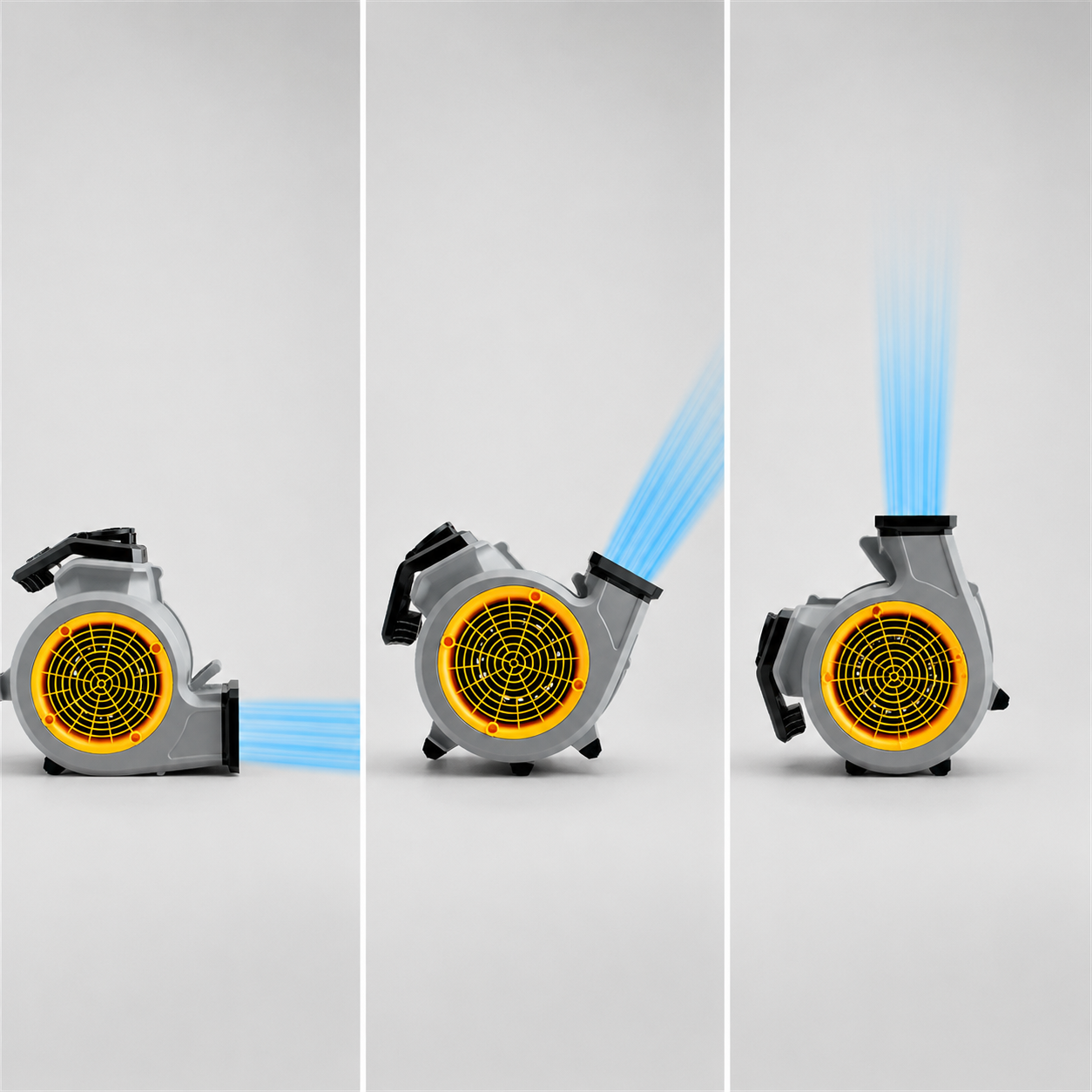 Vacmaster AM1202 Air Mover – Ventilateur de sol 124 W, 3 vitesses, débit d'air 245 L/s, inclinaison réglable, connexion en série jusqu'à 12 appareils, pour séchage, refroidissement et ventilation