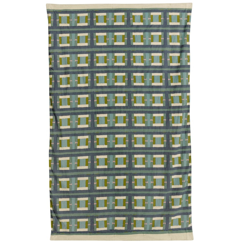 VIVARAISE Plaid imprimé Taho vert de gris - 135 x 200 cm