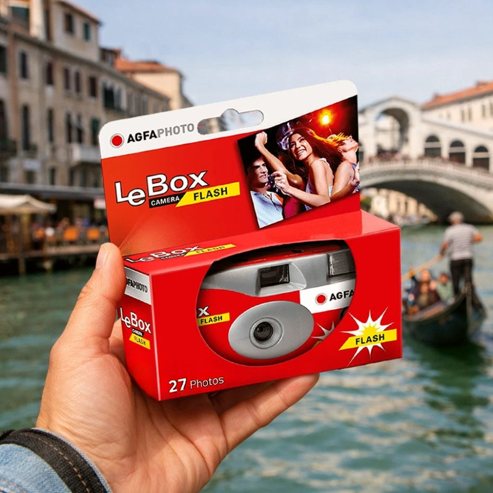 AgfaPhoto LeBox Appareil photo jetable 400 ISO, 27 poses, flash