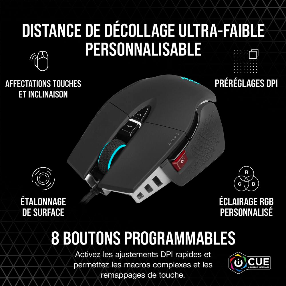 Corsair M65 RGB ULTRA Souris de Jeu Filaire - 26000 DPI 8 boutons - noir