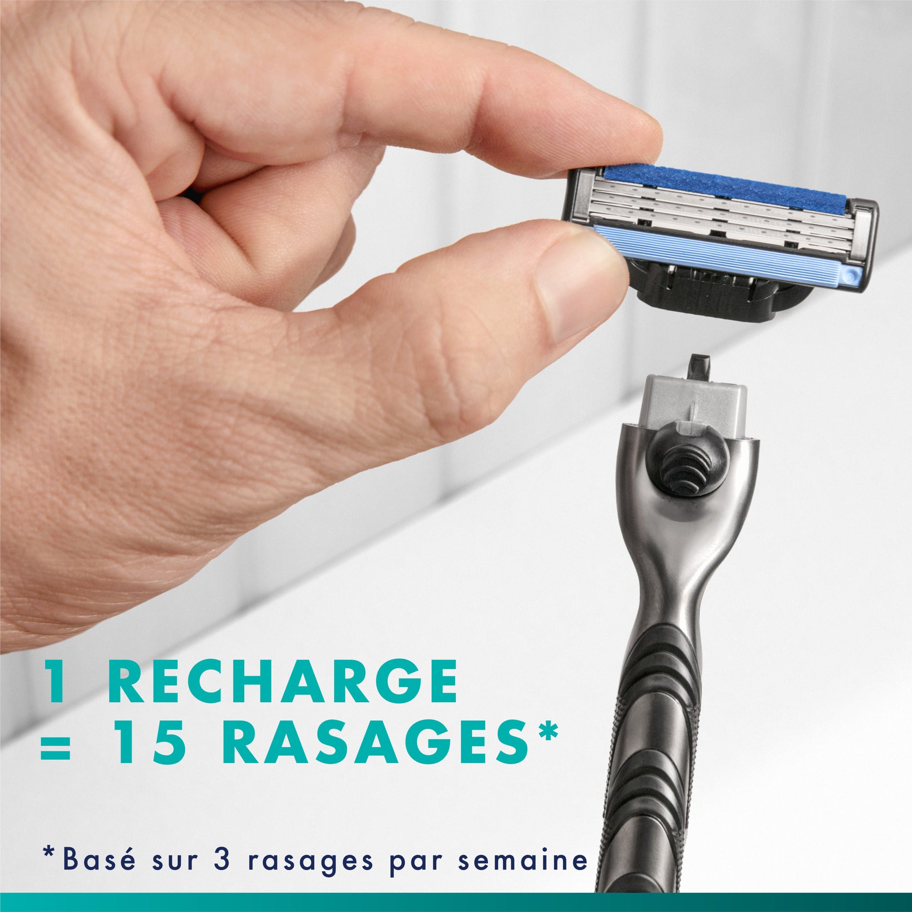 Gillette Mach3 Recharges De Lames De Rasoir pour Homme, À 3 Lames, 6 Recharges De Lames, Lames Plus Résistantes Que L’Acier
