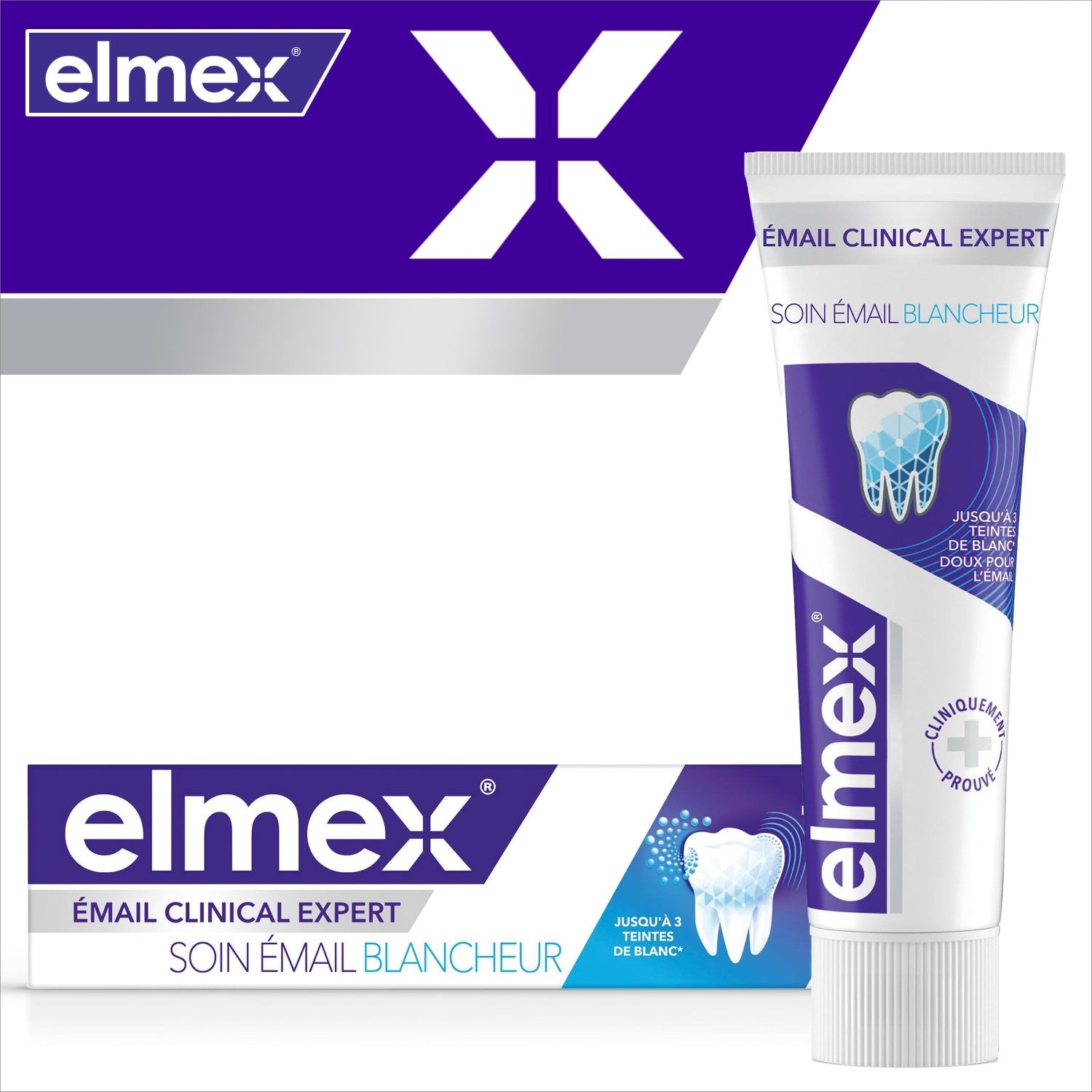 elmex - Duopack - Dentifrice - Soin émail - Blancheur - 2x75 ml