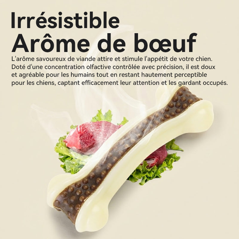 Blinkit Jouet à mâcher pour chien, Jouet résistant aux morsures en cuir de vachette robuste et nylon pour chiens mâcheurs intensifs, Jouet de nettoyage dentaire