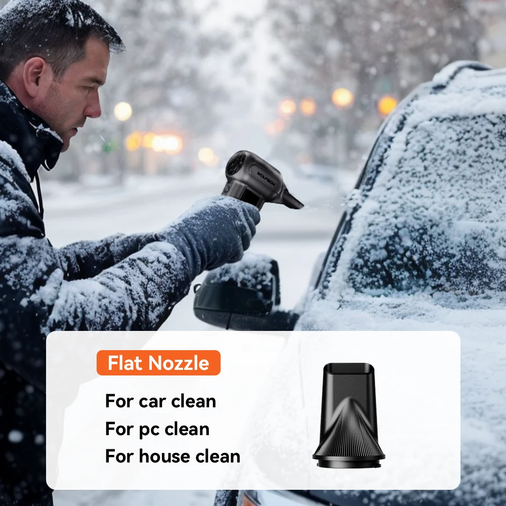 MF50 + DF100 (MF100-Noir) Pack d'air souffleur électrique WOLFBOX, Mini souffleur d'air pour voiture 110 000 tr/min + Souffleur sans fil sans balais 150 000 tr/min pour ordinateur