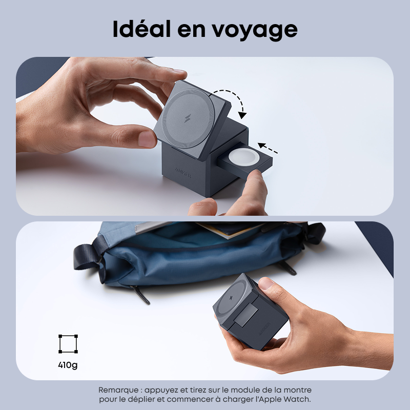 Anker Y1811G11 Chargeur mobile pour casques audio, smartphones et montres connectées - Noir, CA/USB, Sans fil, Charge rapide