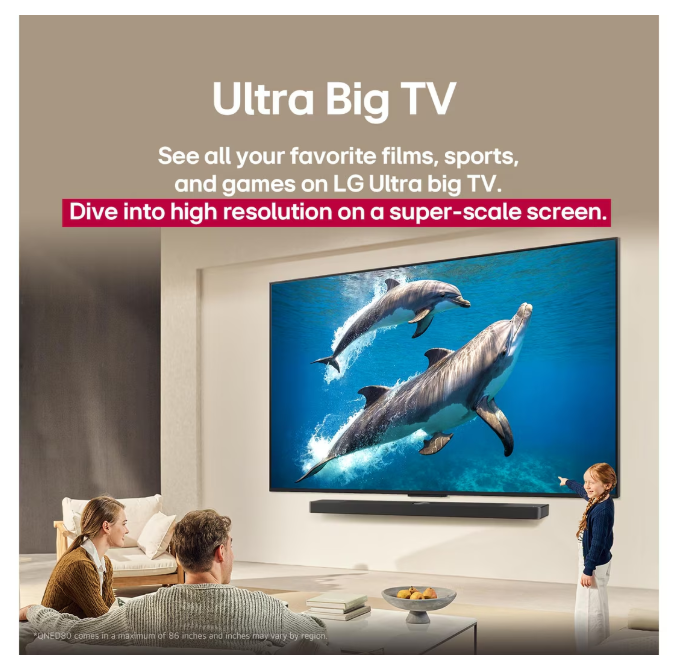 LG 55QNED80A Téléviseur QNED 4K IA Smart TV - 139 cm