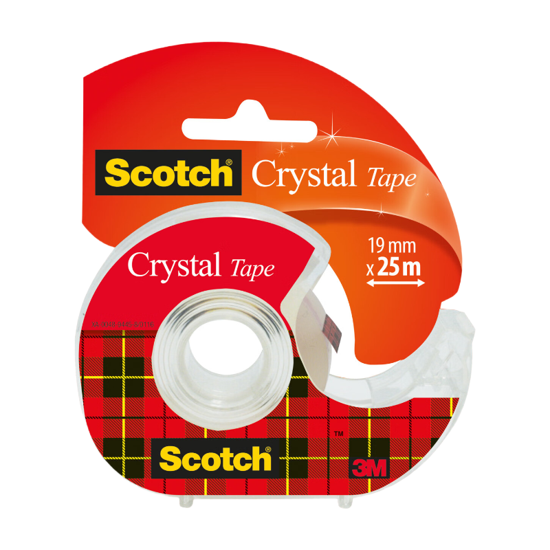 Scotch® Crystal Ruban adhésif transparent sur dévidoir - 25 m x 19 mm