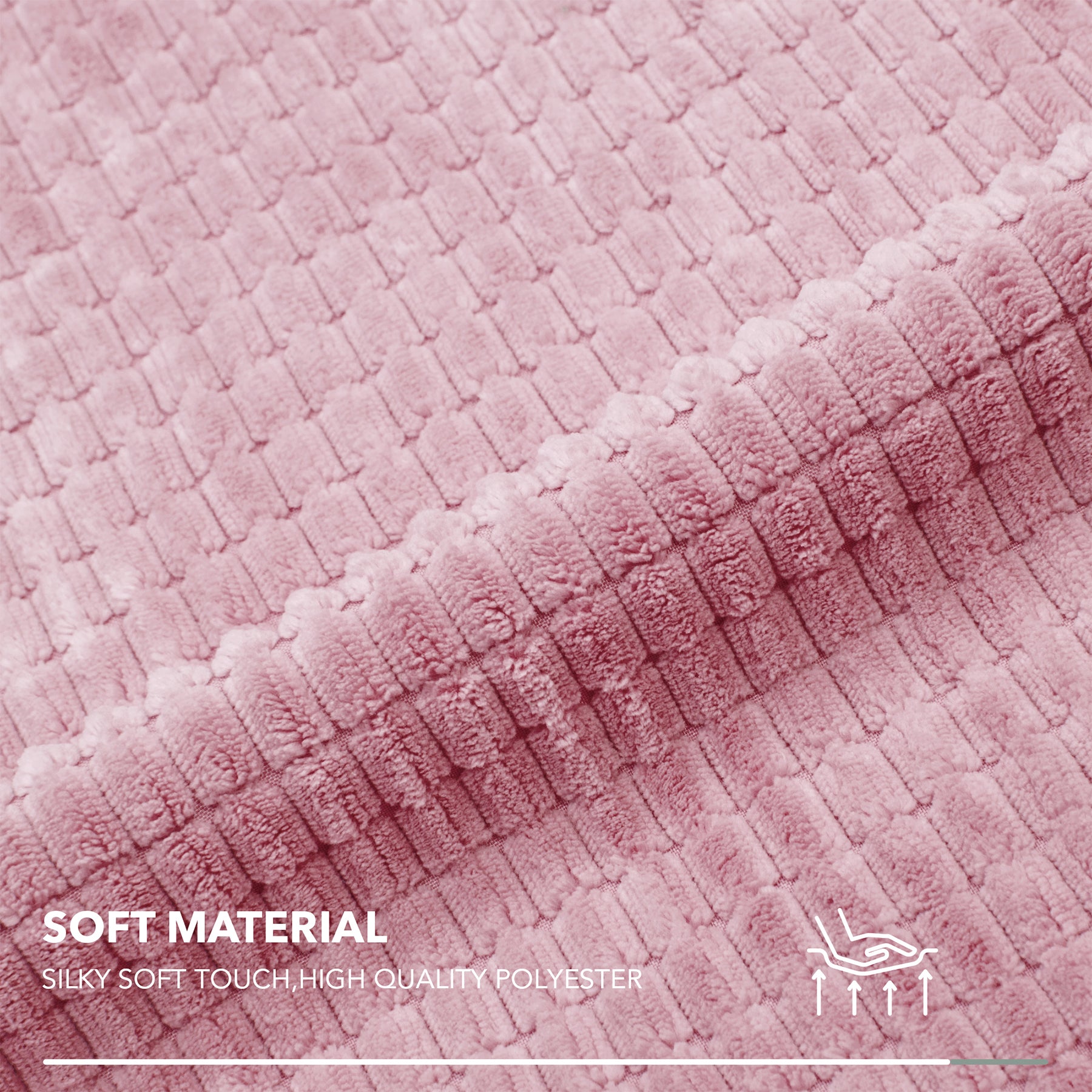 Deconovo Housse de coussin en velours - coloris rose - 50 x 50 cm - 1 pièce