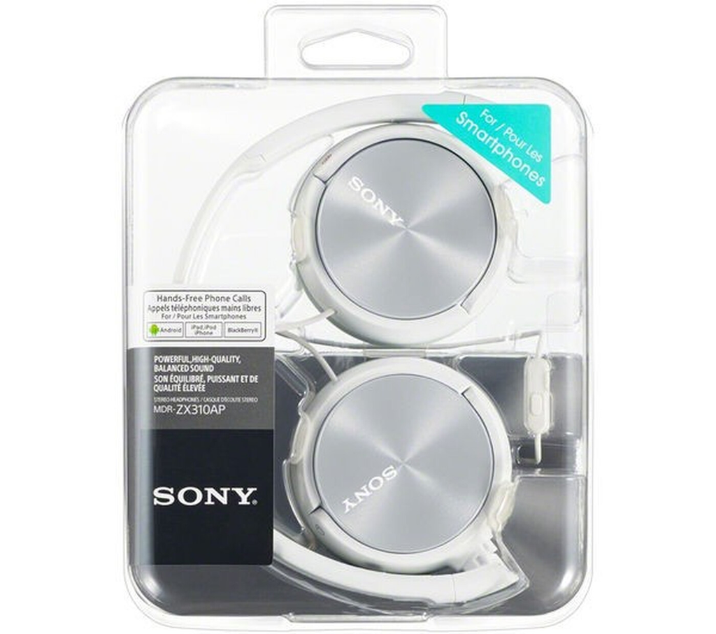Sony MDR-ZX310APW Casque supra-auriculaire 3,5 mm avec micro, Blanc