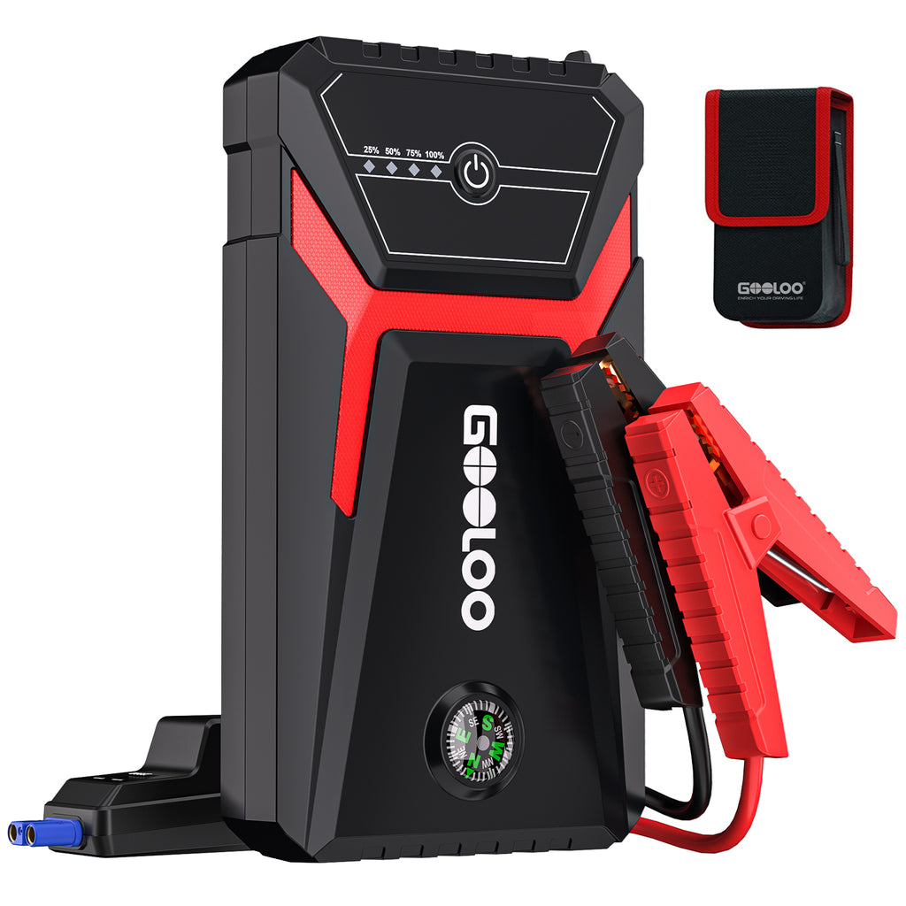 (GOOLOO10) Démarreur de voiture GOOLOO GE1500 avec batterie externe, démarreur de secours 1500 A, boosteur de batterie de voiture 12 V extrêmement sûr