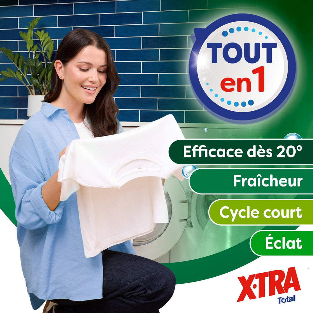 X-TRA Total Lessive liquide au savon de Marseille et aloe vera 63 lavages