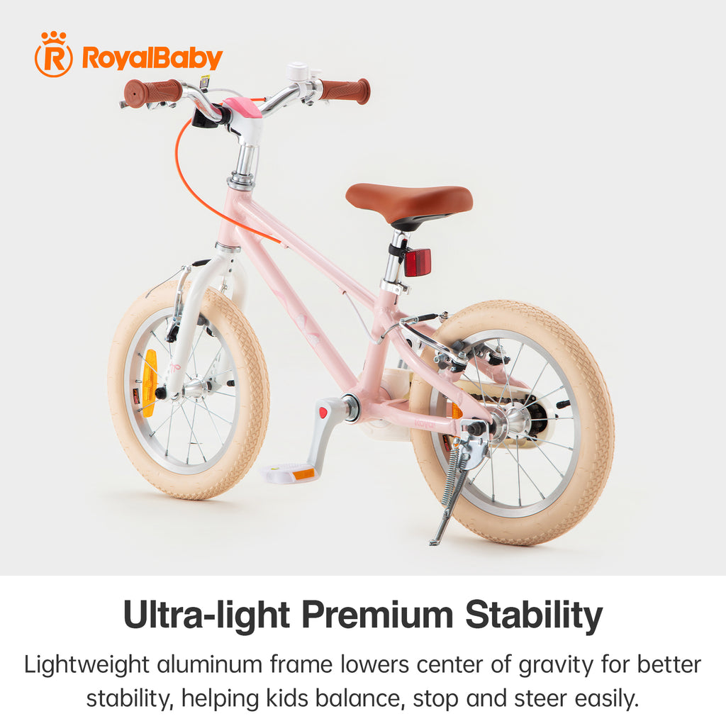 RoyalBaby+Vélo pour enfants+ Aluminium EZ New Freestyle Rose 16 pouces, Poids net 7,8 kg