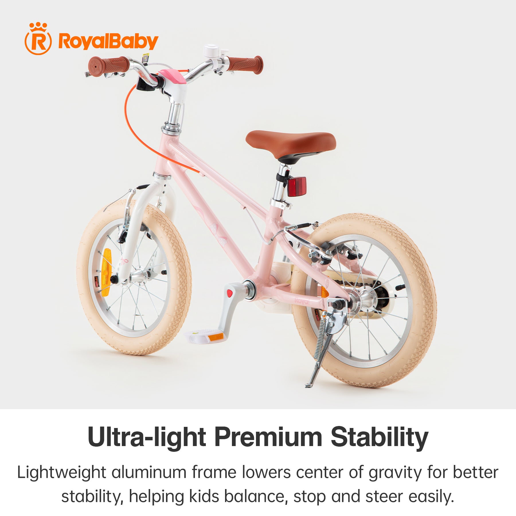 RoyalBaby+Vélo pour enfants+ Aluminium EZ New Freestyle Rose 16 pouces, Poids net 7,8 kg