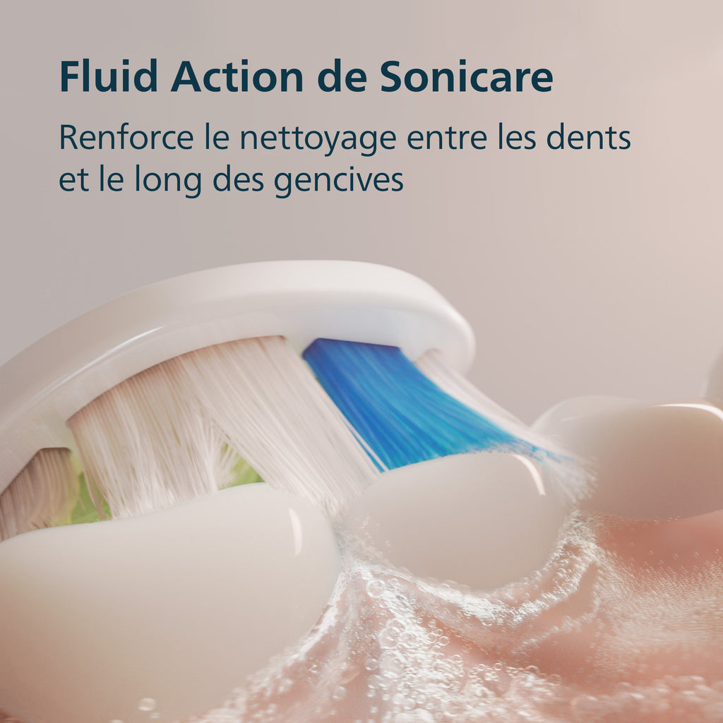 Philips Sonicare Series 5300 HX7108/02 Brosse à dents électrique - technologie sonique nouvelle génération, capteur de pression, 2 intensités, étui de voyage, autonomie 21 jours - Blanc