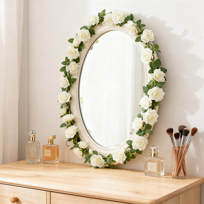 Wei's moment Guirlande Couronne - Fleurs Artificielles - Guirlande de Plantes et Feuilles de Fleurs pour Maison, Fêtes, Jardins, Décorations de Noël et Mariage, Lot de 3